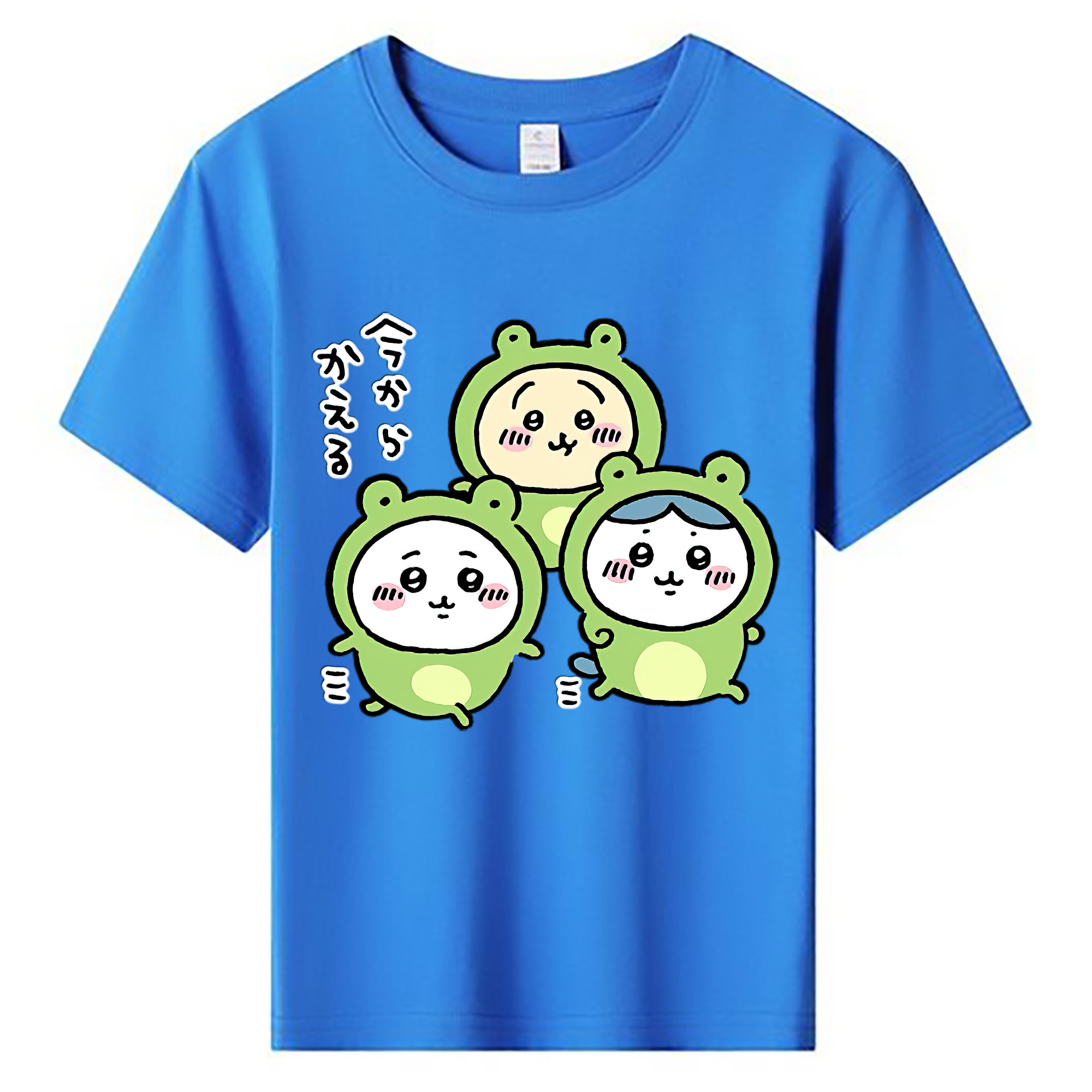 （画像用） ちいかわ ハチワレ Chii-kawa hachiware 綿100％キッズTシャツ（フロントプリント）